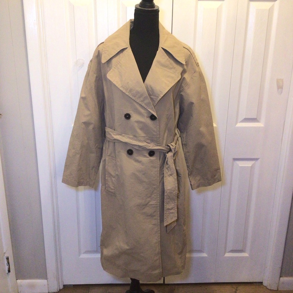 Love Tree Juniors Tan Double Breasted Water Repellant Trench Coat Jacket